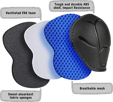 Набір захисту для катання на роликах та скейтборді Choneret 6er: наколінники, налокітники, рукавички. Розміри M, M, L. Колір: зелений, синій