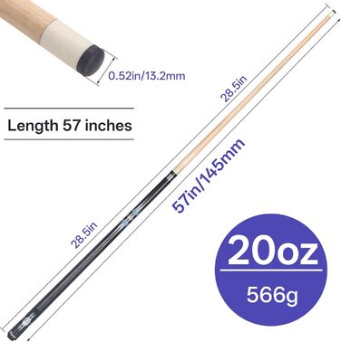 Набір більярдних київ Kmise Pool-Queue-Stick Set – 147 см, канадський клен, професійні, для дорослих, різні кольори