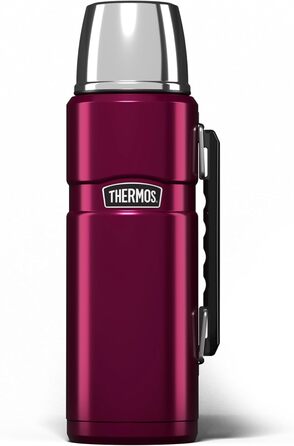 Термос Thermos Stainless King 1200 мл, нержавіюча сталь, силікон, пластик, колір малиновий
