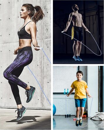 Стрибкове канат iMoebel Springseil Fitness 6 мм*3 м, ПВХ, регульований, з ABS-ручкою, для дітей та дорослих, бокс, схуднення, кросфіт (біло-блакитний)