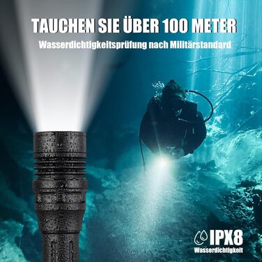 Ліхтар під водою ULTRAFIRE UF-DIV13S 3350 люмен, перезаряджається, IPX8, USB-C, 3 режими