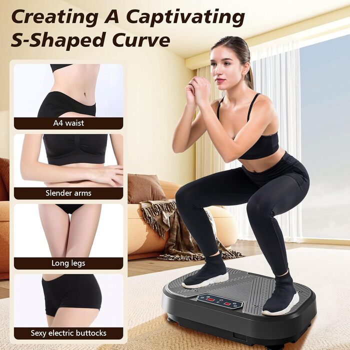Вібраційна платформа для фітнесу, тренування всього тіла, 120 рівнів амплітуди, 10 режимів, обладнання для тренувань, нарощування м'язів, спалювання жиру, схуднення