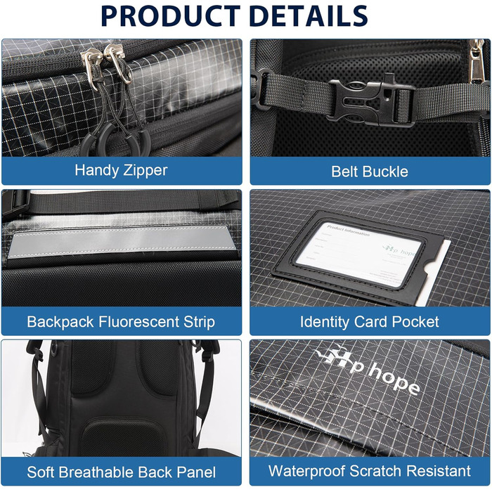 Чорний рюкзак HP 70L для гірськолижного спорядження з відділенням для шолома