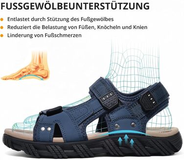 Чоловічі сандалі спортивні шкіряні водонепроникні Wanderland Dunkelblau 42 EU