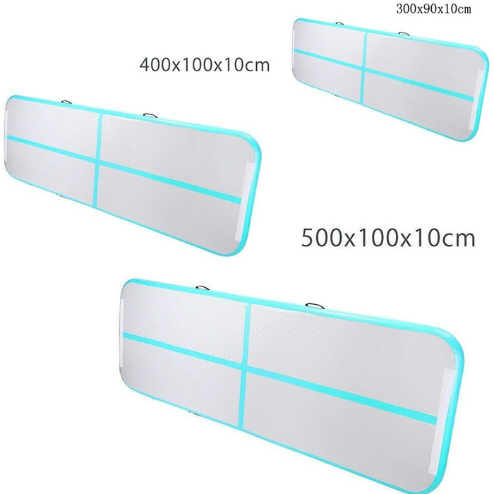 Air Track 6м для гімнастики та йоги з електричним насосом, килимок для тренувань 600x100x10см, зелений, водовідштовхувальний