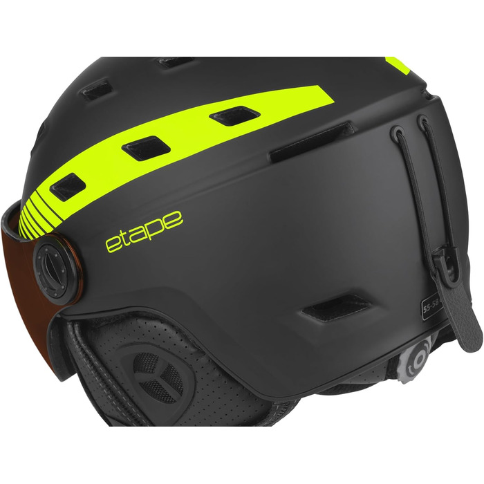 Шолом гірськолижний Etape Unisex-Adult з візором, чорний/жовтий флуоресцентний мат, 55-58