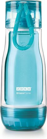 Пляшка для води ZOKU бірюзова 350 мл PETG/скло