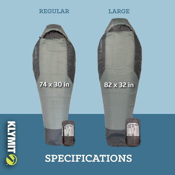 Сплячий мішок KLYMIT Wild Aspen -17.8°C (L, -6.7°C) - для кемпінгу, трекінгу та альпінізму