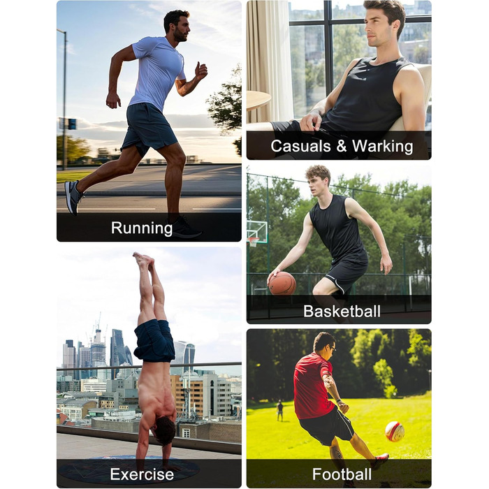 Шорти баскетбольні чоловічі OYGSieg, спортивні шорти з кишенями, швидковисихаючі, для тренувань, бігу, повсякденного носіння, комплект 6 шт. (XXL)