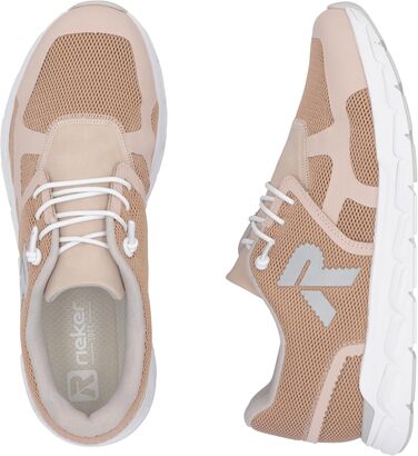 Кросівки Rieker білі жіночі повсякденні низькі, 39 EU, рожеві деталі (31)