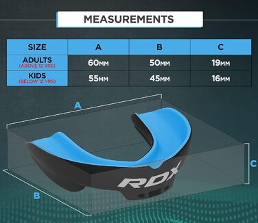 Капа для захисту зубів RDX для бойових видів спорту, MMA, кікбоксингу, хокею, футболу, муай-тай, регбі. Зручна коробка для зберігання. Для дорослих та дітей (від 12 років).