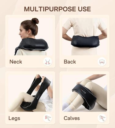 Масажер для шиї з підігрівом Shiatsu: для спини, плечей, дому та офісу. Ідеальний подарунок для тата, чоловіка, жінки.
