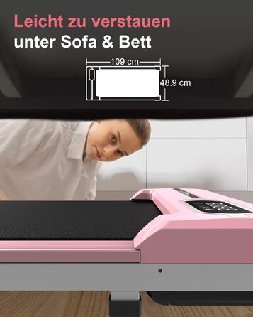 Ходьбова доріжка HomeFitnessCode - компактний електричний біговий тренажер для дому (рожевий)