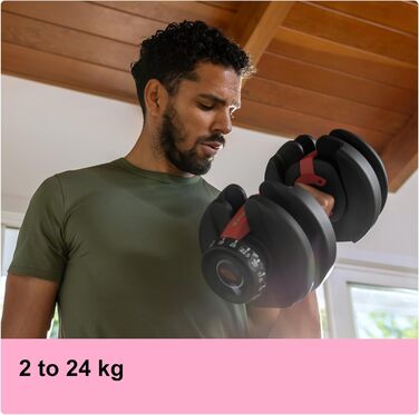 Регульована гантеля Bowflex SelectTech 2-24 кг – універсальна система ваг для фітнесу, одна штука