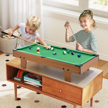 COSTWAY 4-в-1 ігровий стіл: пінг-понг, хокей, футбол, більярд, дерев'яний, для дітей та дорослих