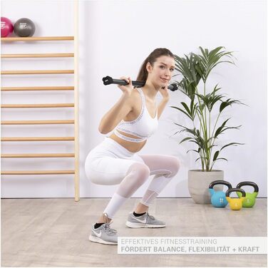 Штанга Sport-Tec 1-10 кг, гантельна, довга, стійка для зберігання, чорна