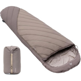 Спальний мішок Qeedo Buddy 8 Outdoor літній (8-25°C) 3 сезони, для дорослих та підлітків (до 200 см), компактний та легкий, поверхня Peach Skin (пісочний колір)