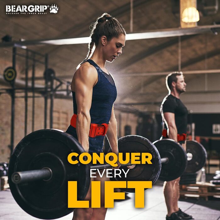 Пояс для важкої атлетики BEAR GRIP Elite, преміум, подвійна шкіра, чорний, розмір S