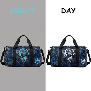 Спортивна сумка для дітей з відділенням для взуття та мокрих речей. Дитяча пляжна сумка для хлопчиків та дівчаток. Сумка для плавання, подорожей, фітнесу (Принц Graffiti Blue)