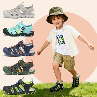 Сандалі дитячі SAGUARO закриті трекінгові для хлопчиків, літні вуличні, чорні, розмір 27 EU