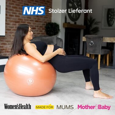 М'яч для пологів BABYGO 75 см: фітбол для вагітних, йога, підготовка до родин, фізіотерапія та відновлення. В комплекті: книга з планом вагітності та післяпологового періоду. Екологічний, антивибуховий, теракотовий колір.