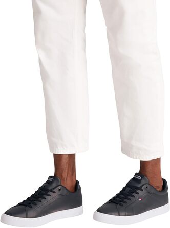 Шкіряні чоловічі кросівки Tommy Hilfiger Low Icon Court Leather Flag Essential, сині (розмір 45 EU)