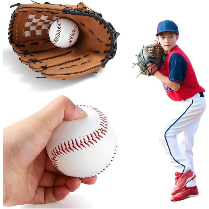 М'яч бейсбольний ручної роботи, 9 дюймів, PU шкіра, для тренувань, дорослих та підлітків, професійний (4 шт)