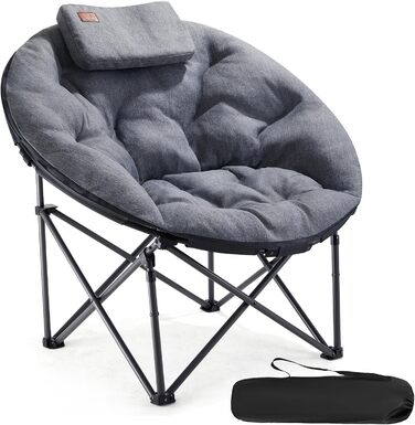 Крісло для кемпінгу EVER ADVANCED Luxus Moonchair XXL: широке, з подушкою, 150 кг, сіре