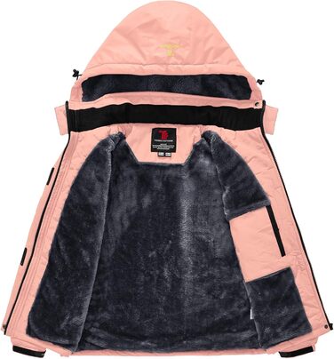 Жіноча зимова куртка YSENTO: водонепроникна, тепла флісова, функціональна з капюшоном, рожевий колір