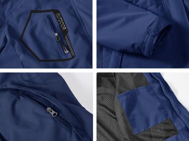 Жіноча 3-в-1 куртка Ysento: водонепроникна, вітрозахисна, з флісовою підкладкою, для активного відпочинку, з капюшоном (S, Морська)