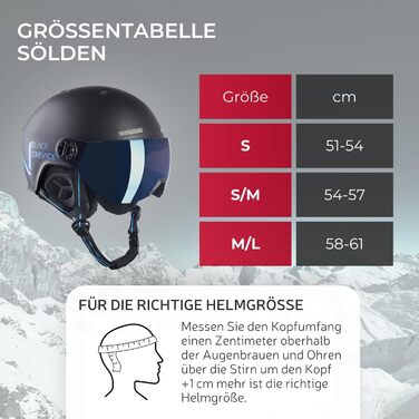 Лижний шолом Black Crevice Sölden з візором, у стилі пілота, для чоловіків і жінок, унісекс, для сноуборду, дихаючий, регульований розмір S (51-54 см), білий карбон матовий/чорний