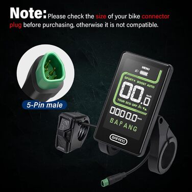 Дисплей BAFANG для електровелосипеда з CAN для моторів M620, M600, M560, M510, M420, велосипедний комп'ютер з підтримкою 0-9 PAS, CAN-протокол