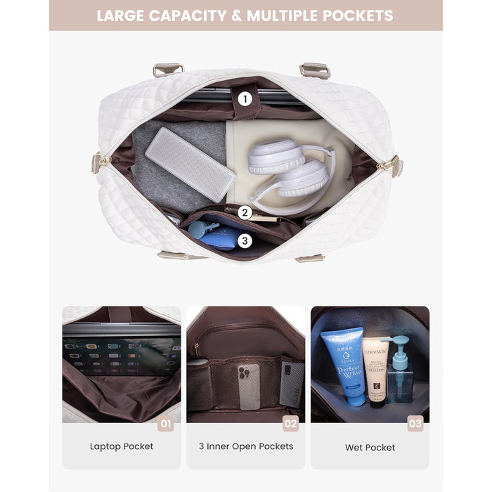 Спортивна сумка LOVEVOOK для жінок з відділенням для взуття, ручна поклажа, сумка для подорожей, вікенд, дуфл, сумка для подорожей, ручна поклажа, клінічна сумка, набір для пологів, для спортзалу, пляжу, сауни, кемпінгу, XL, 2 шт., Бежевий, Ніжний рожевий