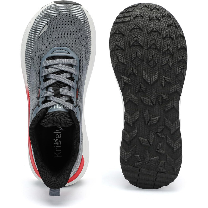 Кріцелі: бігові кросівки для чоловіків з широкою передньою частиною. Ідеальні для трейлраннінгу, бігу по доріжках, трекінгу, спорту та фітнесу. Легкі, зручні, сірі, розмір 41.5 EU