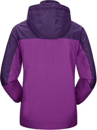 Жіноча трекінг куртка Outdoor, вітронепроникна та водонепроникна куртка-дощовик з капюшоном (фіолетовий, L)