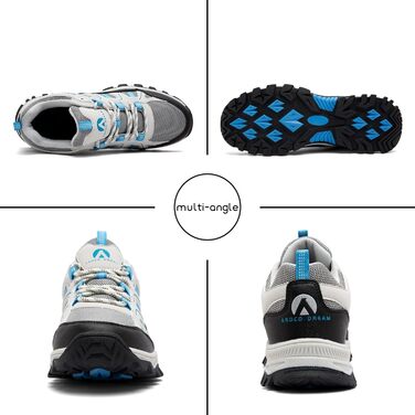 Черевики для туризму та хайкінгу: чоловічі та жіночі, легкі, дихаючі, 41 EU, бежево-блакитні