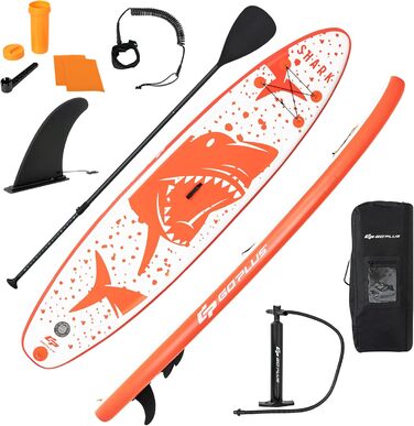 Надувна SUP-дошка RELAX4LIFE 320/335×76×15 см з веслом, ременем безпеки, насосом, рюкзаком, набором для ремонту та 3 плавниками, для початківців і професіоналів