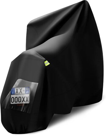 Водонепроникний чохол для мотоцикла WOLTU з тканини Oxford 210D, захисний тент від дощу, пилу та UV-променів з отворами для замків, 245×105×125 см, чорний