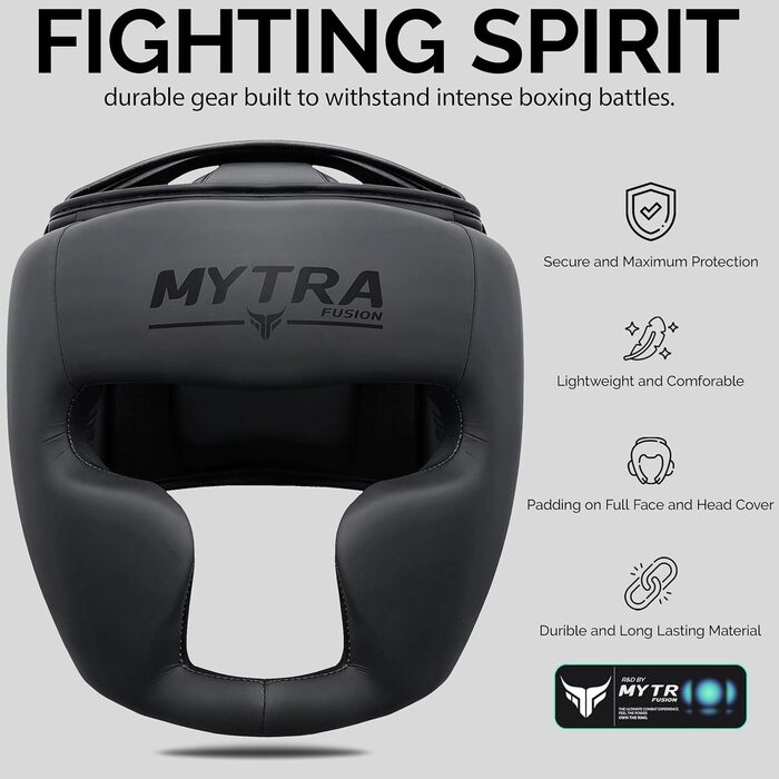 Захист голови для чоловіків та жінок — повний захист обличчя для спарингу з захистом скронь, чола та вух, регульована посадка для MMA, Муай Тай та кікбоксингу