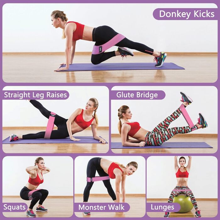 Еластичні гумки для фітнесу: набір 3 шт. для силових тренувань, м'язів, вигинів ніг, йоги та пілатесу