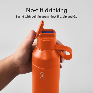 Пляшка Ocean Bottle GO 500 мл сонячно-оранжева, екологічна, з переробленої нержавіючої сталі, багаторазова