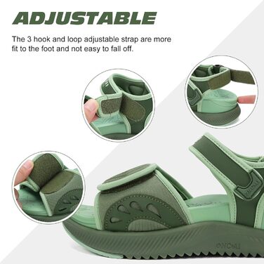 Сндалі жіночі ONCAI Wander з ортопедичною устілкою та підтримкою склепіння стопи, зелені, розмір 40.5 EU