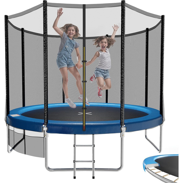 Трамплін JUMMICO Outdoor для дітей з драбиною та боковою кишенею, Ø 183/228/305/366/427 см, сертифікат GS