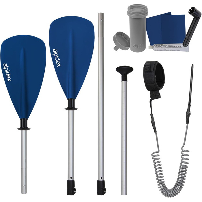Надувна SUP-дошка ALPIDEX 320x76x15 см, комплект: весло, насос, плавці, ремінь, ремкомплект, сумка, до 200 кг