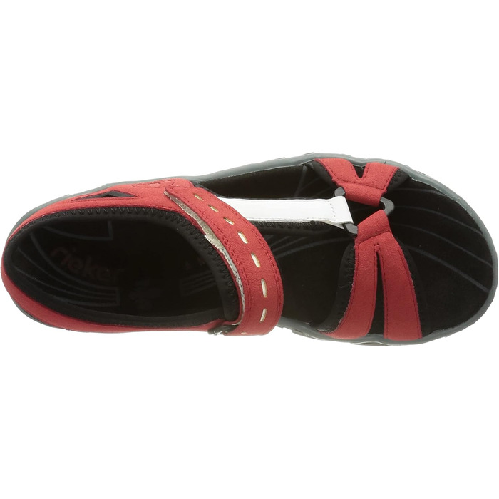 Жіночі сандалії Rieker 68879 - класичні, червоно-комбіновані, 39 EU