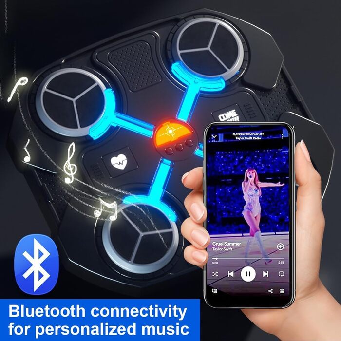 Музичний бокс-машина Hojalis з Bluetooth, LED підсвічуванням, настінний інтерактивний тренажер для дітей, електронний тренер для боксу, подарунок для дітей