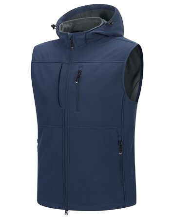 Чоловічий водонепроникний жилет Softshell з капюшоном та флісовою підкладкою 33,000ft, темно-синій, розмір 3XL