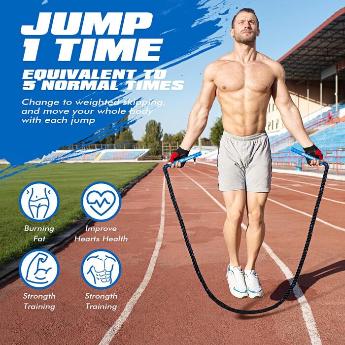 Скакалка Springseil для фітнесу, 0,5 кг, для чоловіків, жінок, дітей, тренувань, сили та швидкості