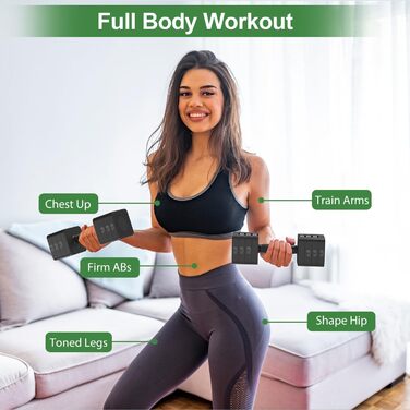 Набір гантелей Hezeyferg 10.0 кг, регульовані, 5 рівнів ваги (1.4-5.0 кг), для дому, для жінок та чоловіків