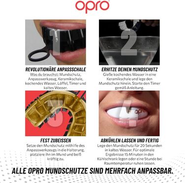 Захист для зубів OPRO Gold Level для брекетів, спортивний капу для дорослих, чорний/срібний